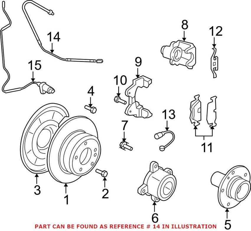 BMW Brake Hose - Rear 34306887450